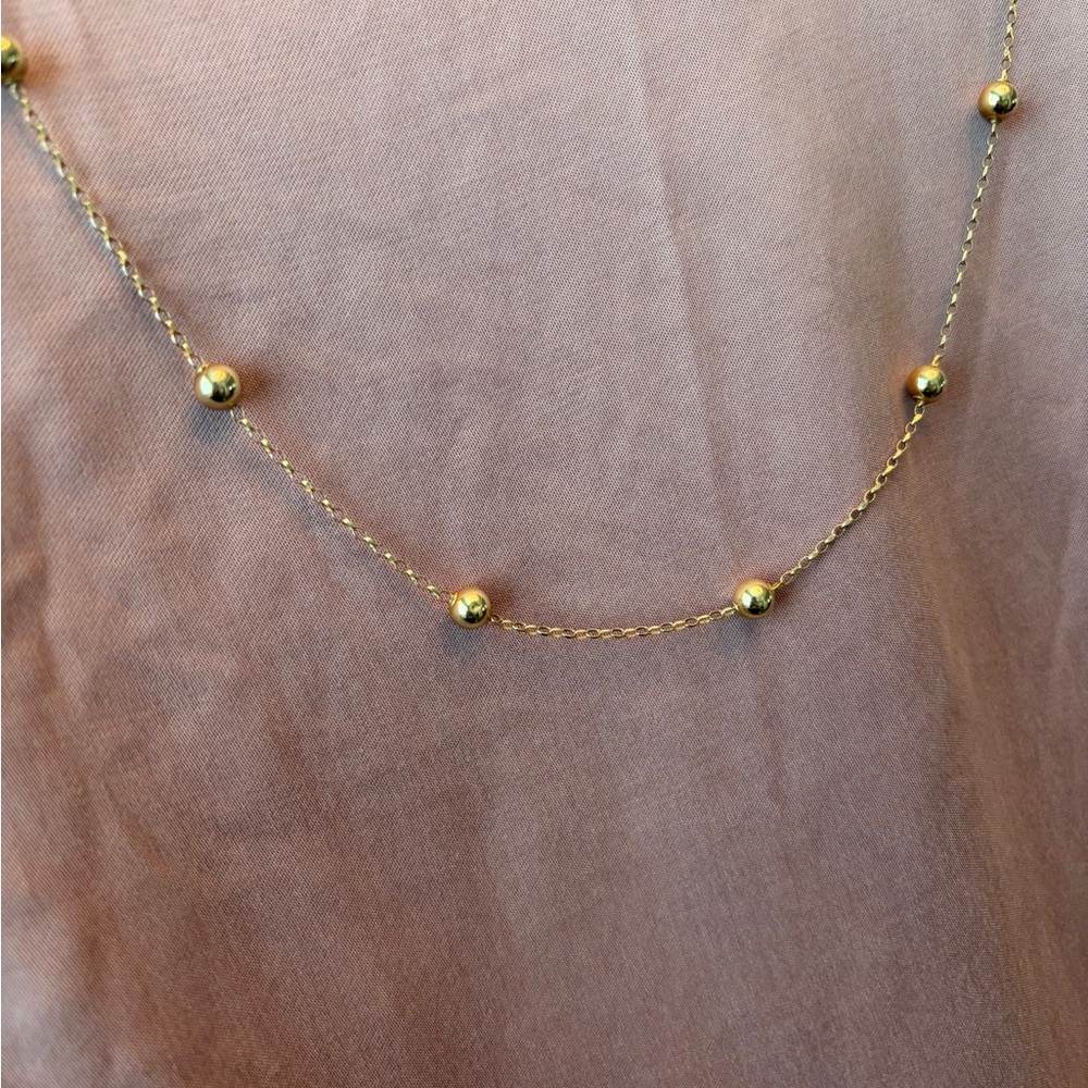 Delicate Gold Beaded Station Necklace